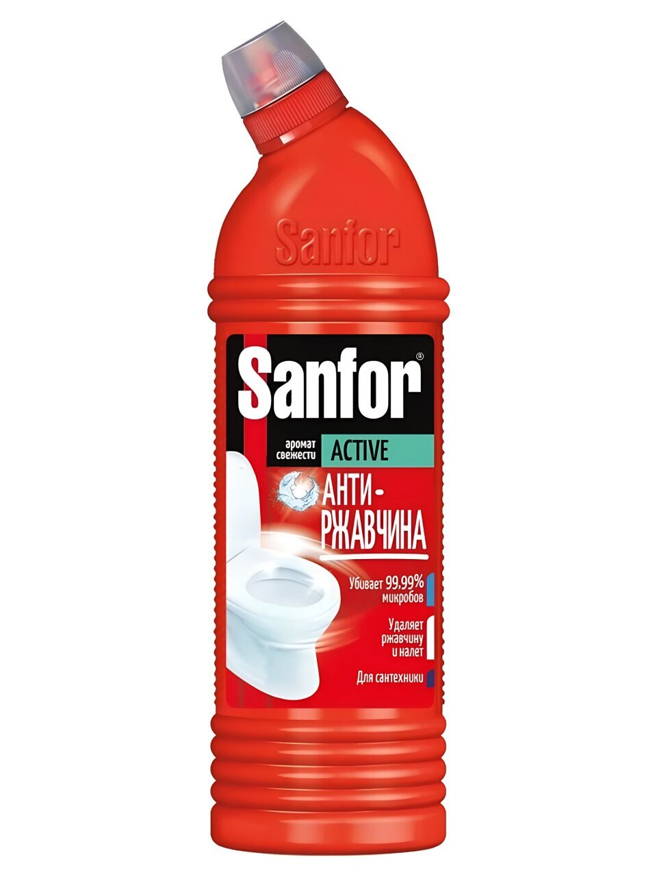 Средство для унитаза Sanfor, WC Gel Аctive антиржавчина, гель, 750 мл, 1557