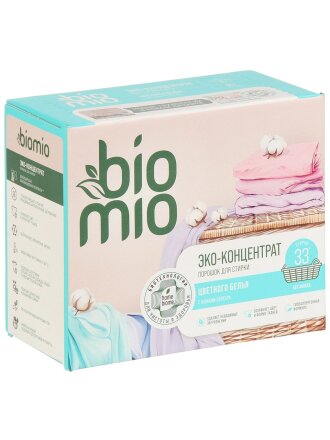 Стиральный порошок BioMio, 1 кг, автомат, универсальный, для белого и цветного белья