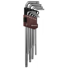Набор ключей имбусовых, TTKL9S, 9 предметов, Thorvik, удлиненный, с центральным штифтом, Т10-Т50, Т-TORX, 53160
