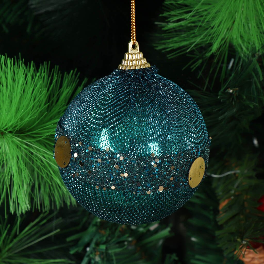Елочный шар бирюзовый, 8 см, SYPMQB-102101 в канун рождества нов оф