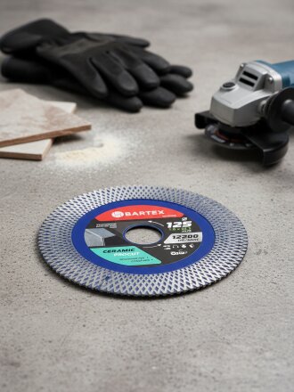 Диск отрезной алмазный по керамограниту и керамике, Bartex, 125х22.3х1.6 мм, сухой/влажный рез, R022