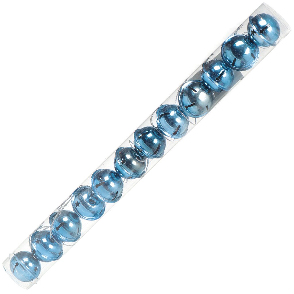 Елочный шар 12 шт, синий, 4 см, металл, SYLD18-239