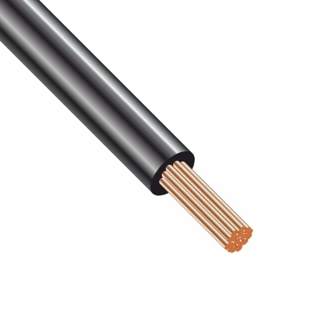 Провод ПуГВ нг LS (A) (ПВЗ), 1х1 мм², 500 м, медь, черный, ККЗ, KKZ40-00010369