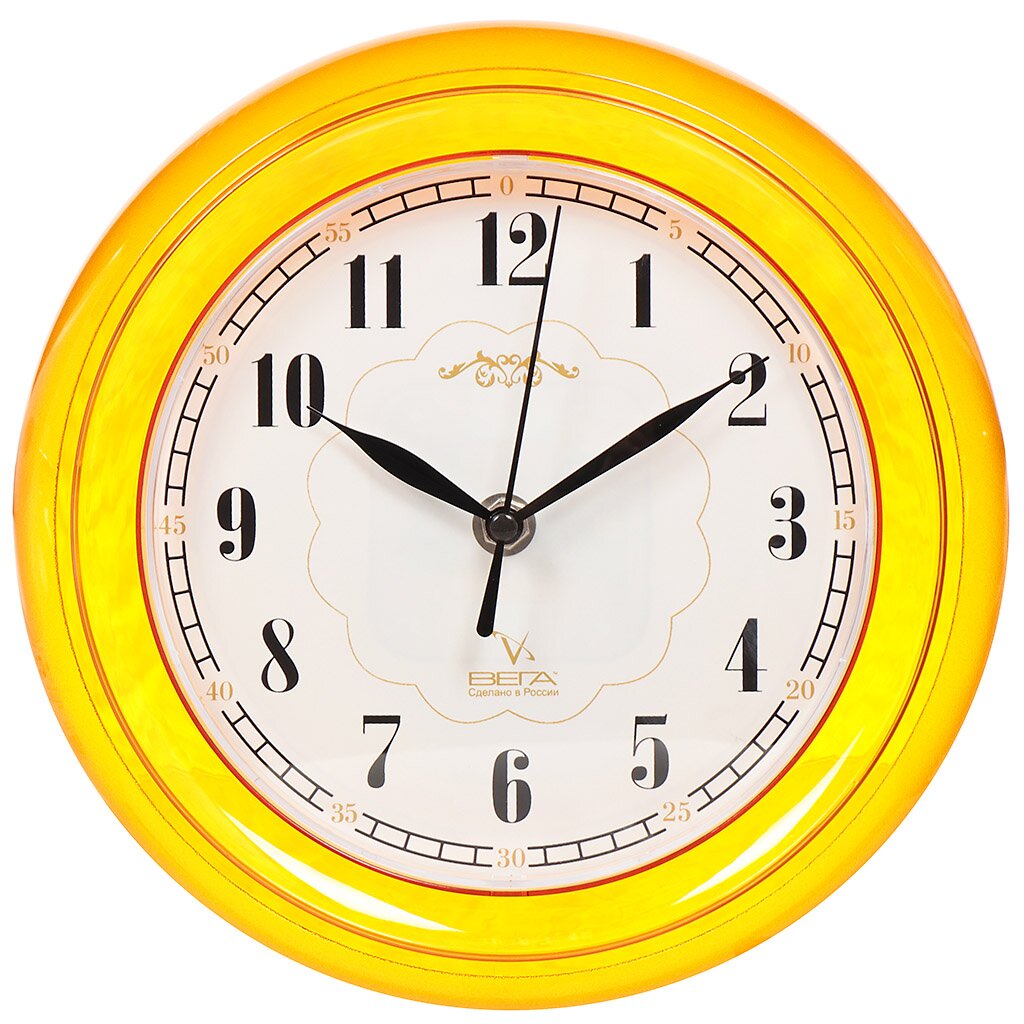 Часы настенные Вега Классика желтые П6-17-20