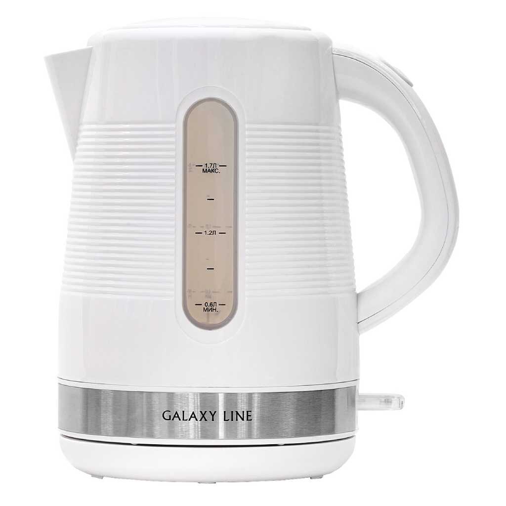 Чайник электрический Galaxy Line, GL 0225, белый, 1.7 л, 2200 Вт, скрытый нагревательный элемент, пластик заварочный чайник galaxy