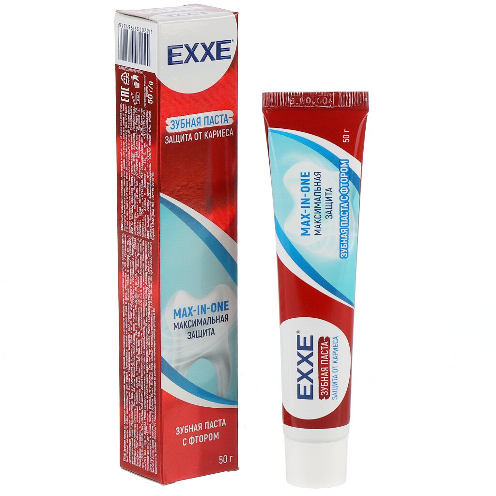 Зубная паста Exxe, Максимальная защита от кариеса, 50 г perioe зубная паста против образования зубного камня clinx strong mint
