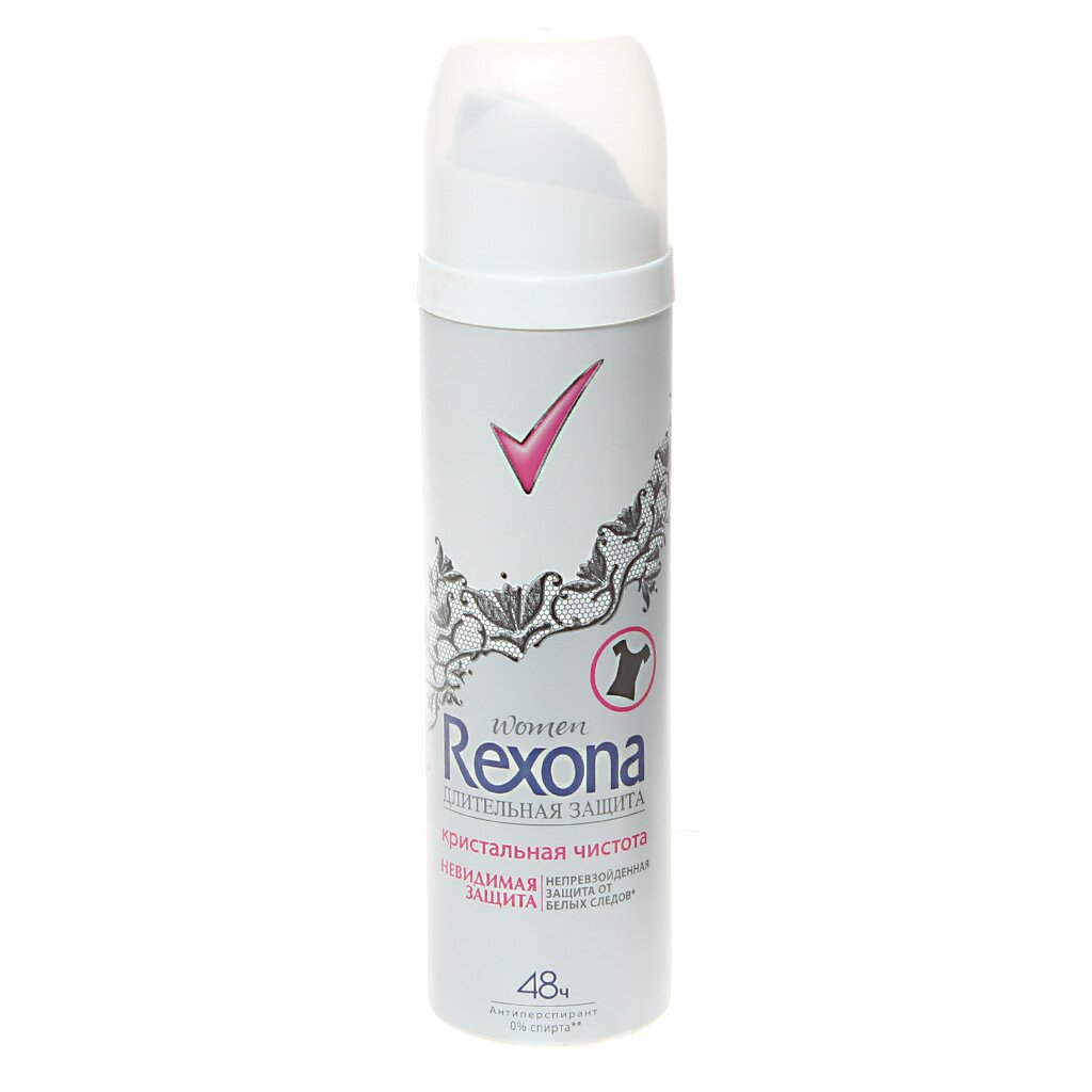 Дезодорант-спрей Rexona Crystal Clear Pure без белых следов для женщин, 150 мл