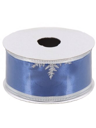 Лента декоративная полиэстер, 270х3.8 см, синий с серебром, Y4-4219