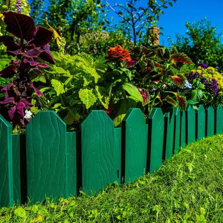 Декоративное ограждение пластик, Мастер сад, Бордюр Дачник, 18х300 см, зеленое