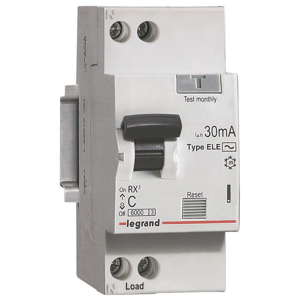 Автоматический выключатель дифференциального тока Legrand AC RX3 419401, 1П+Н, 30 мА, 25 A