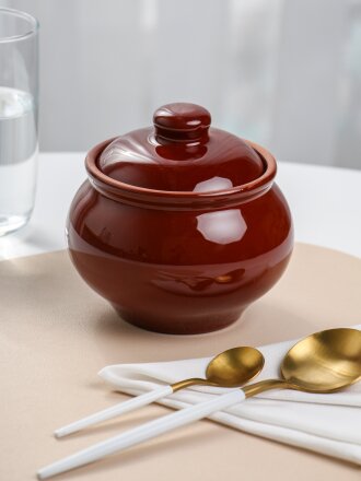 Горшок для запекания керамика, 0.5 л, Псковский Гончар, Русский, НХП-ПС-050, ПГ001-00087009