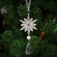 Елочное украшение Снежинка, серебро, 7.5 см, SYYKLA-1822163