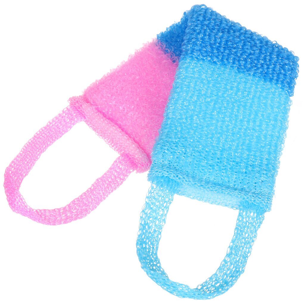 Мочалка банная лента, с ручкой, массажная, в ассортименте, 17683