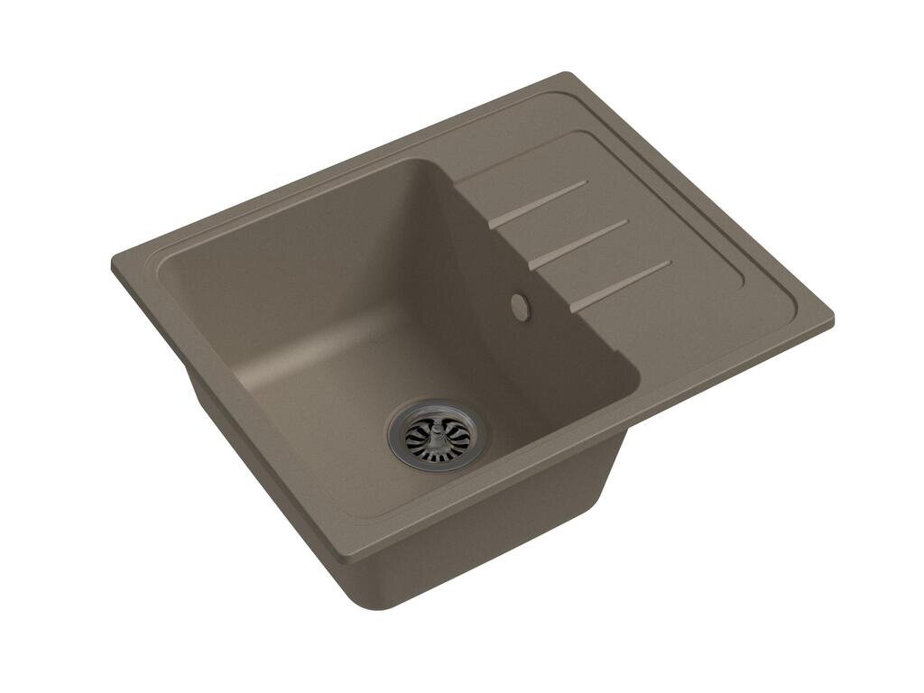 Мойка кварц Elegant 45F 1-чаша + крыло 580*480мм темно-бежевый, EWIGSTEIN