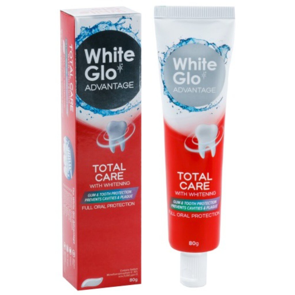 Зубная паста White Glo, Тотальная защита, 80 г, отбеливающая зубная паста dental clinic 2080 сияющая белизна 100 г