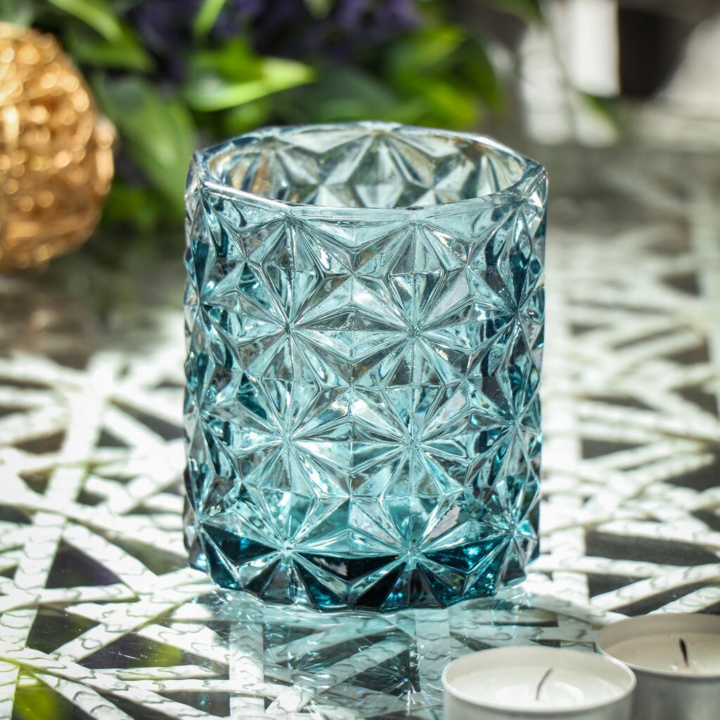 Подсвечник декоративный стекло, 1 свеча, 8х9 см, Хвоя, Y6-6503 подсвечник 32 см для одной свечи на ножке стекло металл серебристый кракелюр fantastic ice