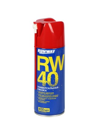 Смазка автомобильная универсальная, Runway, Умный распылитель RW-40, 450 мл, спрей, RW6045