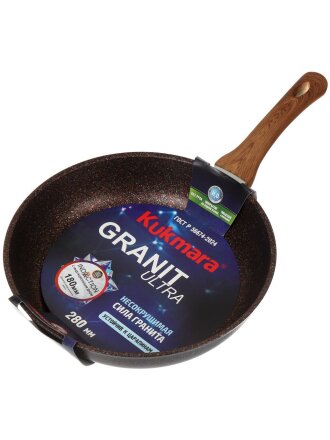 Сковорода алюминий, 28 см, антипригарное покрытие, Kukmara, Granit Ultra Red Induction, индукция, сгаи280а