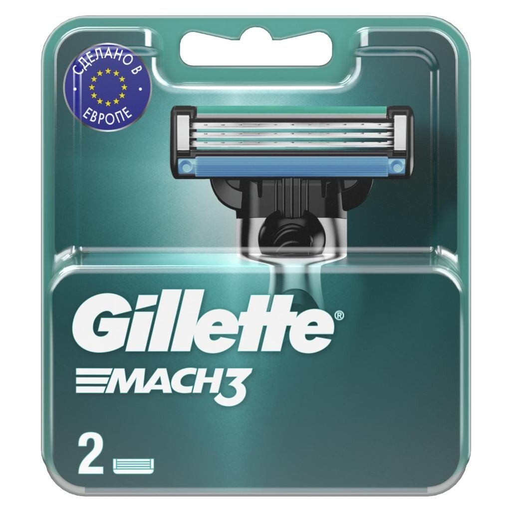 Сменные кассеты для бритв Gillette, Mach3, для мужчин, 2 шт одноразовая мужская бритва gillette blue3 3 шт