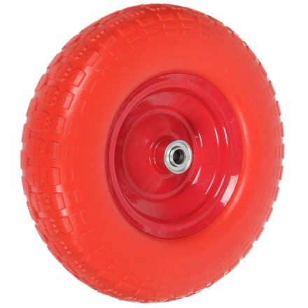 Колесо для тачки полиуретан PU, 4.00-6, не симметричная ступица, втулка D16 мм, Мастер Инструмент