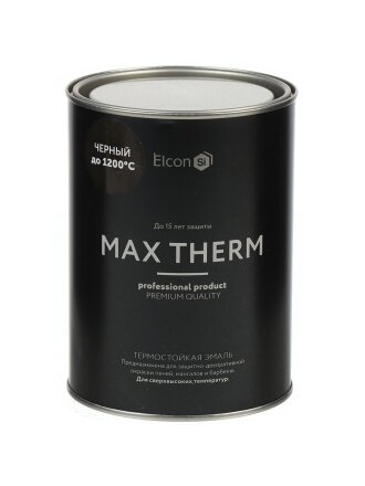 Эмаль Elcon, декоративная, быстросохнущая, глянцевая, черная, 0.8 кг, термостойкая, 1200°С