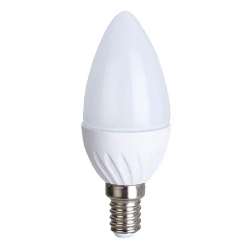 Лампа светодиодная E14, 5 Вт, 45 Вт, 220 В, свеча, 4000 К, свет нейтральный белый, Ecola, LED лампа светодиодная e27 7 вт 55 вт свеча на ветру 4000 к свет холодный белый tdm electric народная