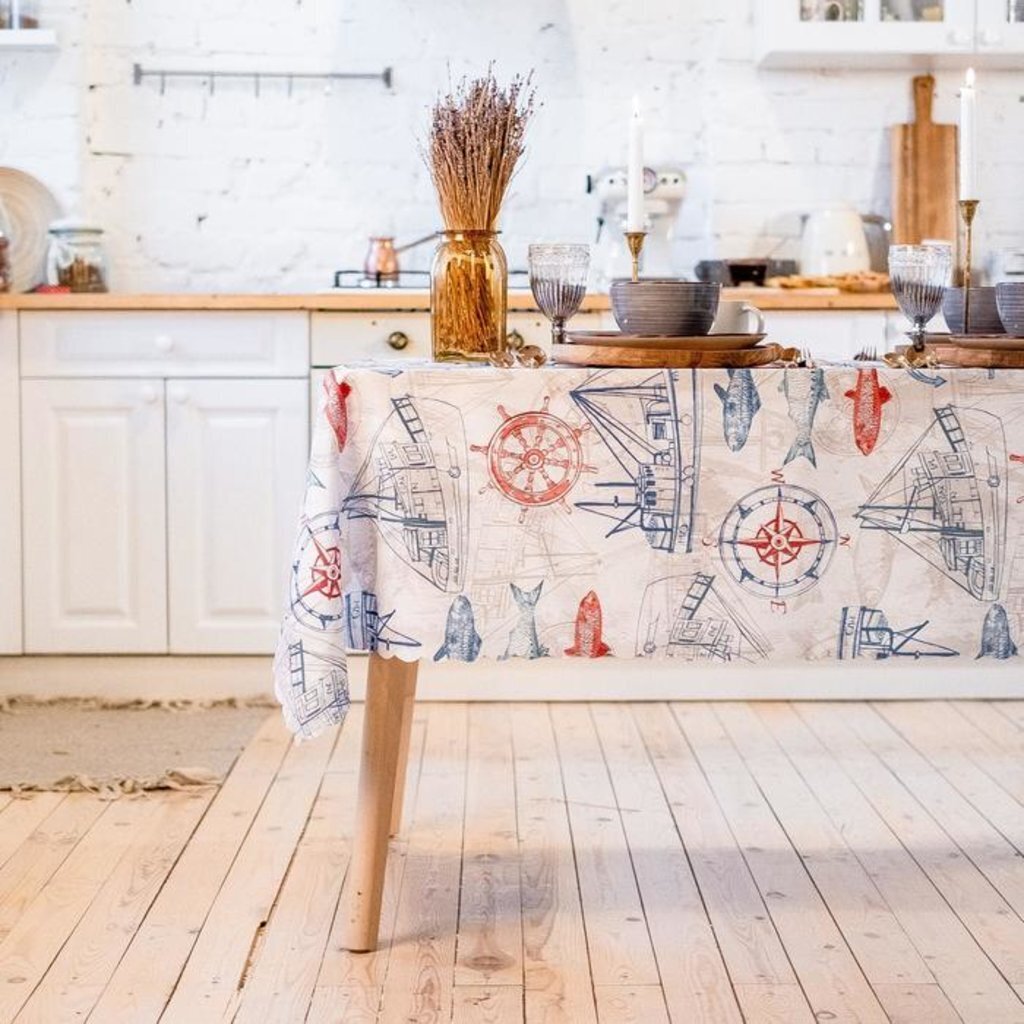 Скатерть «Доляна» Путешествие 110×140 см, 100% п/э, 3923299