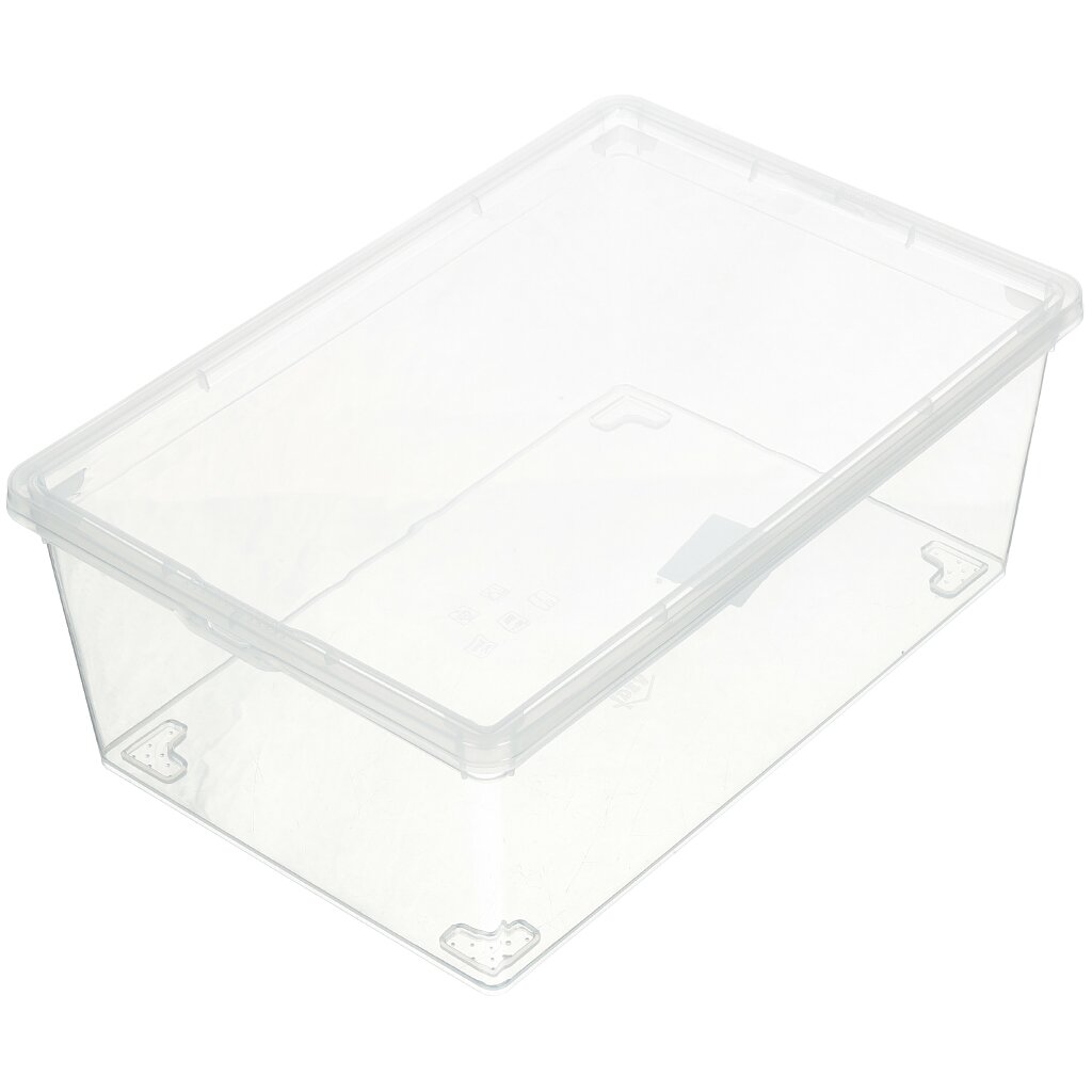 Ящик хозяйственный 10 л, 37х25х14 см, с крышкой, прозрачный, Idea, М 2352 органайзер для холодильника 20х30х10 см с крышкой прозрачный idea м 1587