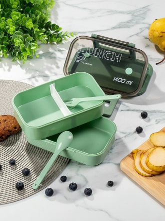 Контейнер ланч-бокс пластик, 1.4 л, 19х11.5х10.5 см, в ассортименте, прямоугольный, Y4-7826