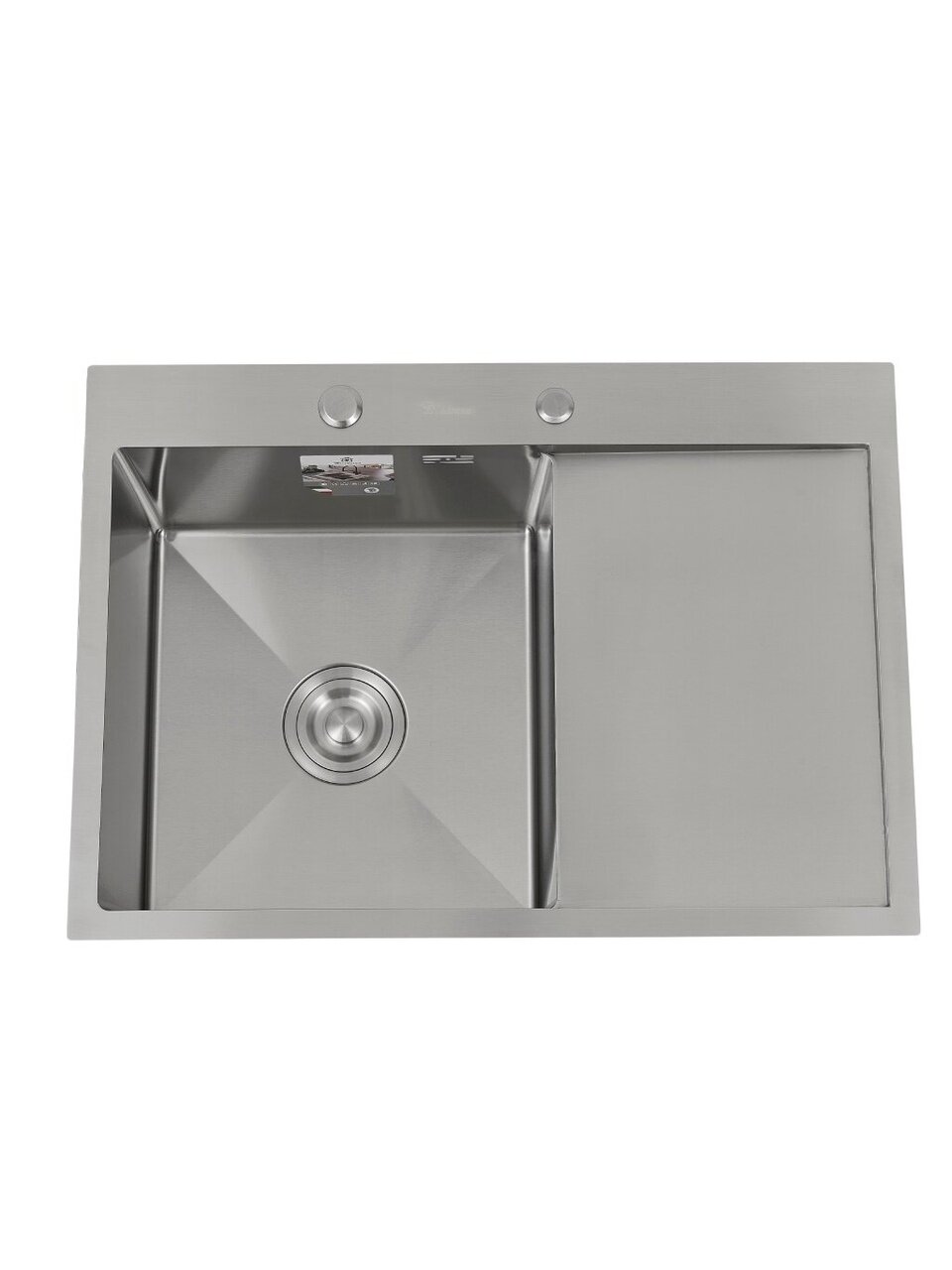 Мойка кухонная врезная, Diadonna, нержавеющая сталь, 700х500х200 мм, сатин, DS7050R