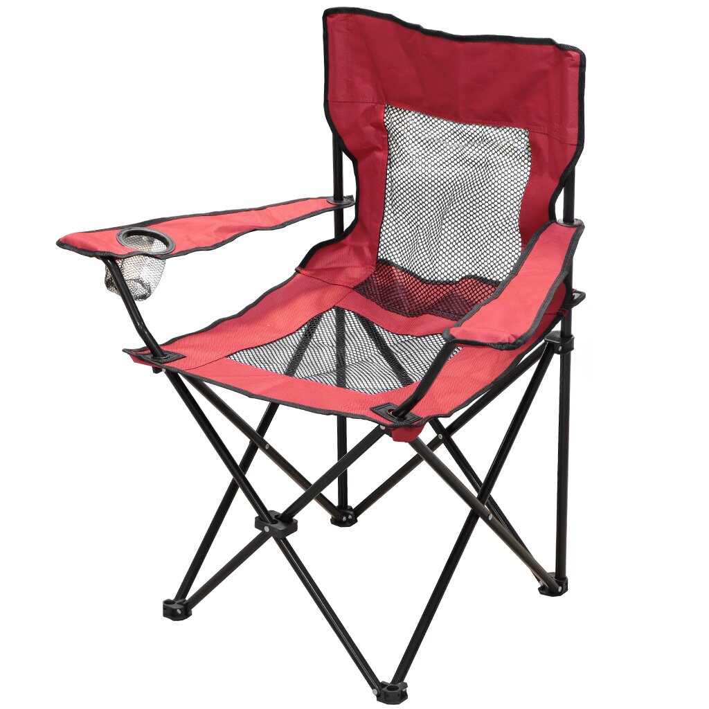 Стул-кресло 52х52х87 см, красный/черное, ткань, с сеткой, 100 кг, YTBC006