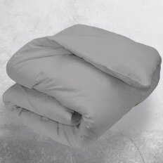 Пододеяльник 1.5-спальный, 145 х 215 см, 100% хлопок, перкаль, Василиса, Французский серый, молния