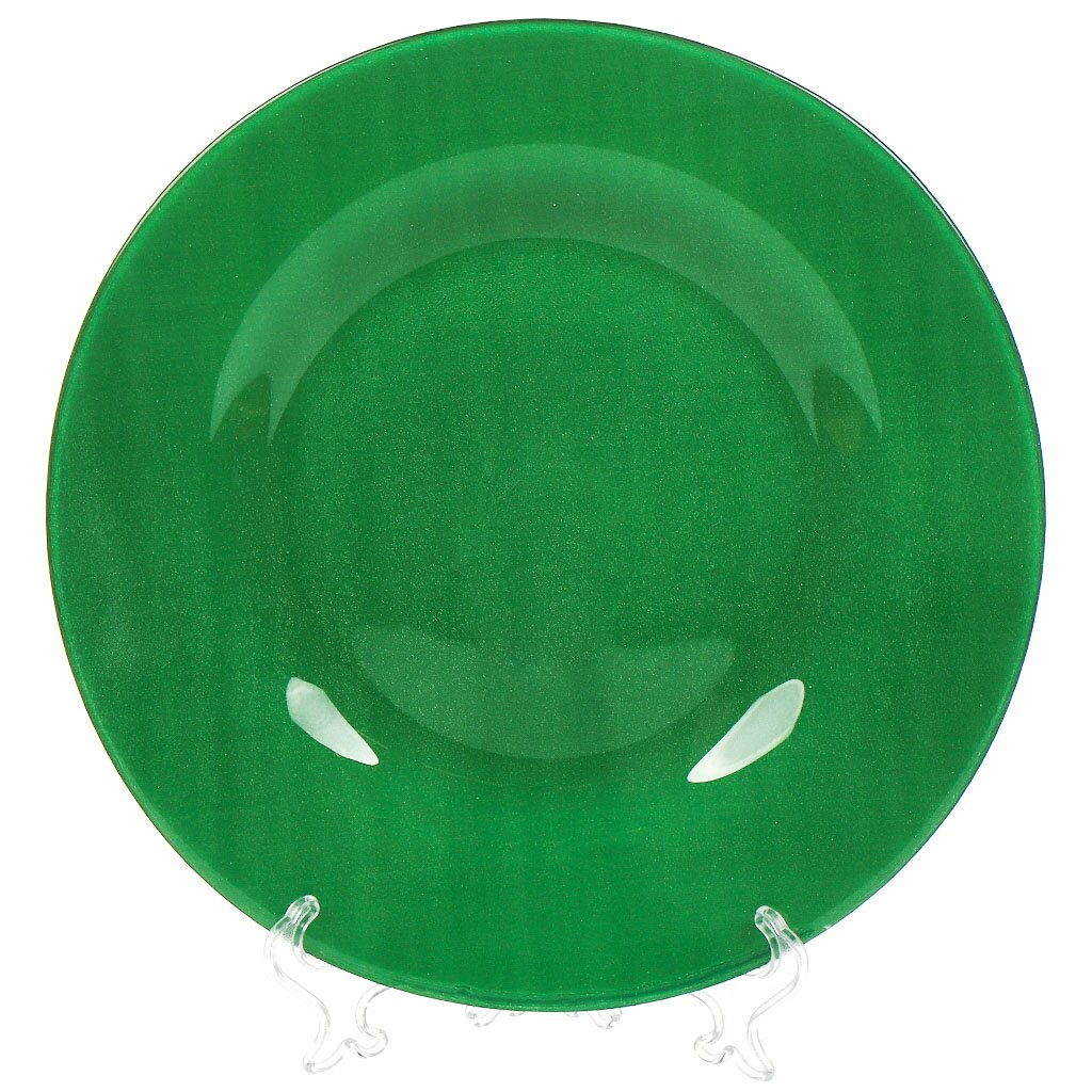 Тарелка обеденная, стекло, 26 см, круглая, Green City, Pasabahce, 10328SLBD38, зеленая тарелка обеденная стекло 26 см круглая green city pasabahce 10328slbd38 зеленая