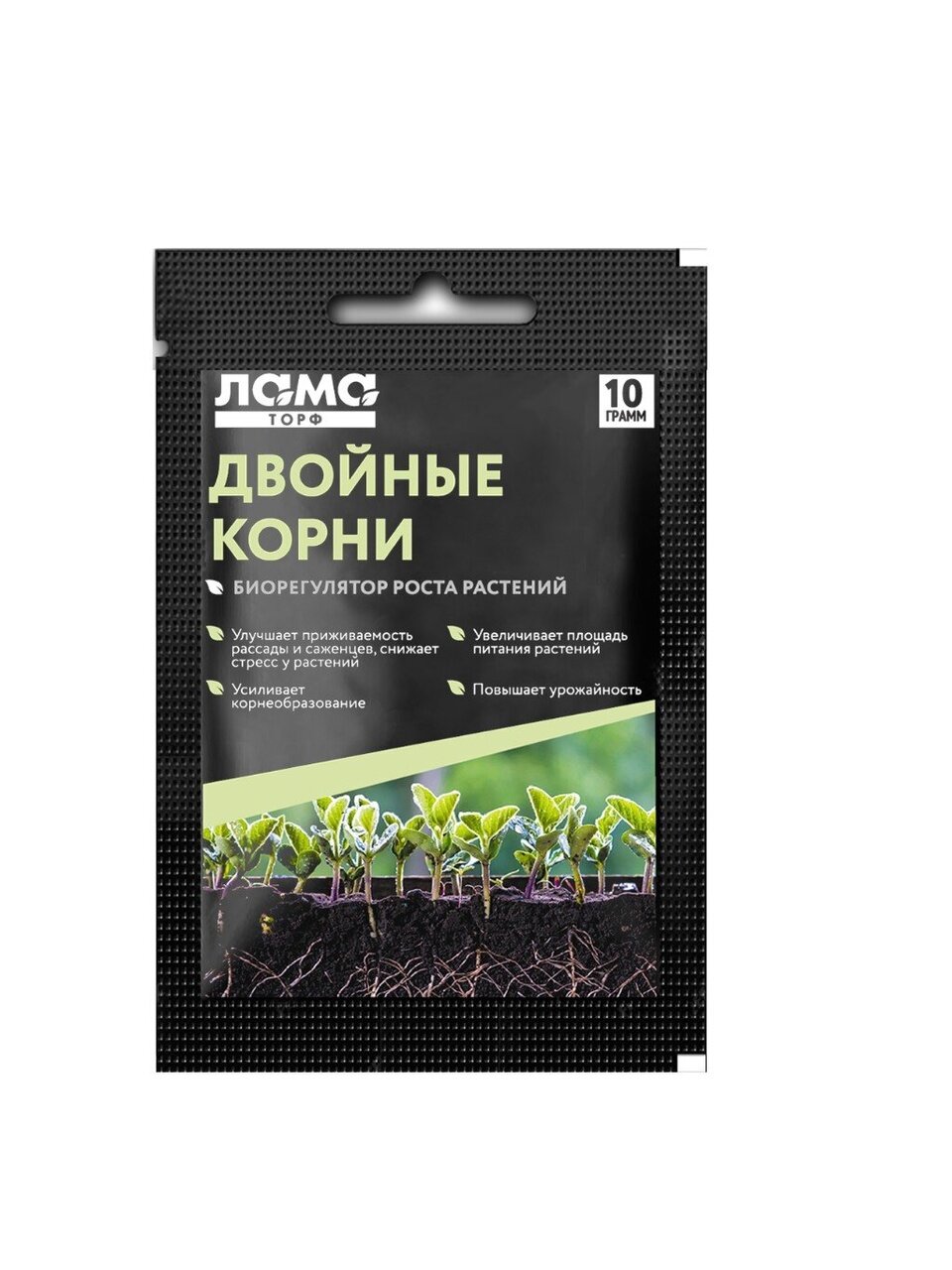Удобрение Двойные корни, 10 г, Лама Торф