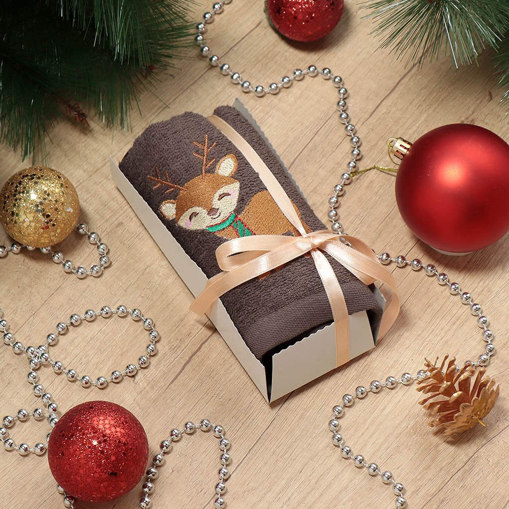 Полотенце кухонное махровое, 40х60 см, 400 г/м2, 100% хлопок, Silvano, Суфле, светло-коричневое, Турция, D48-6