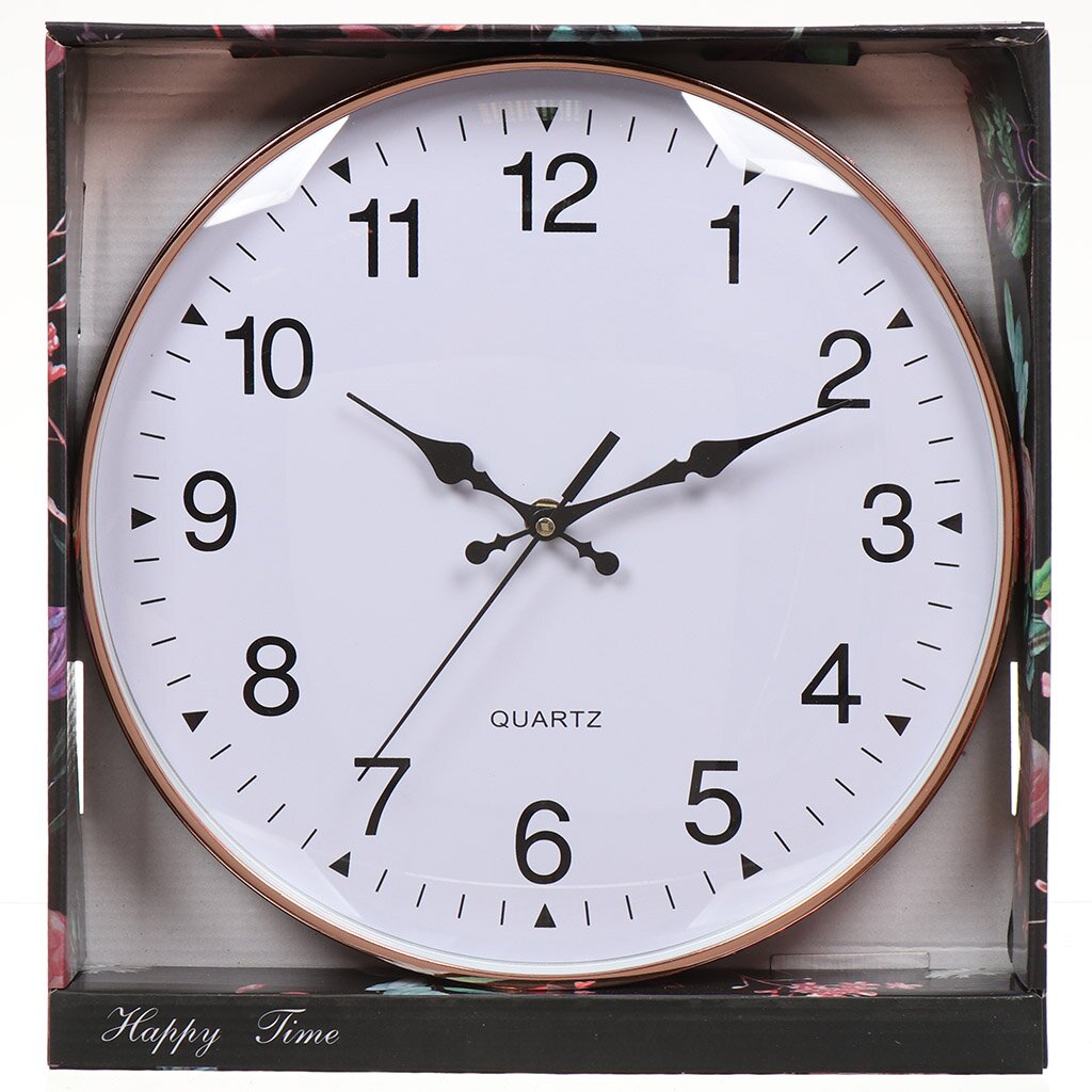 Часы настенные, 30 см, белые, Классика, Y4-3345 часы настенные серия классика дискретный ход d 25 см аа флуоресцентные