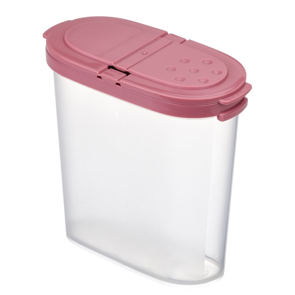 Банка для сыпучих продуктов, пластик, 0.27 л, 10 см, с крышкой, Idea, М1246, ягодная контейнер пищевой пластик 0 65 л 22х14 5 см розовый овальный альтернатива м5611