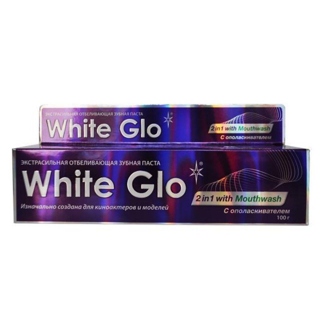 Зубная паста White Glo, отбеливающая 2в1, 100 г