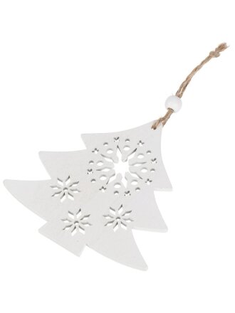 Елочное украшение Эко коллекция Елка, белое, 10x11 см, МДФ, Y4-8483