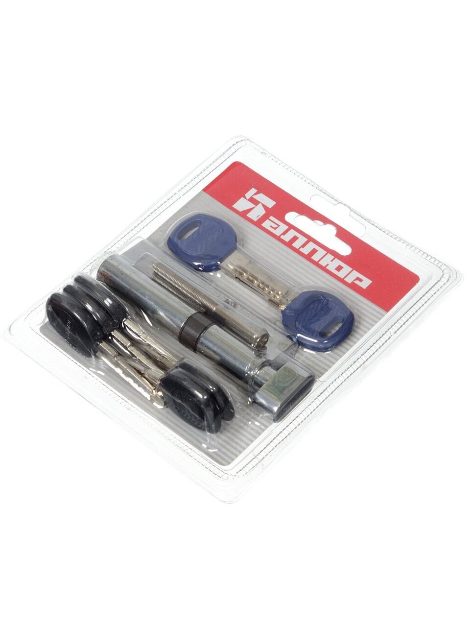 Личинка замка двери Аллюр, DL-02 СP, 5 785, 90 мм, ключ-вертушка, латунь, 5 ключей + 2 монтажных