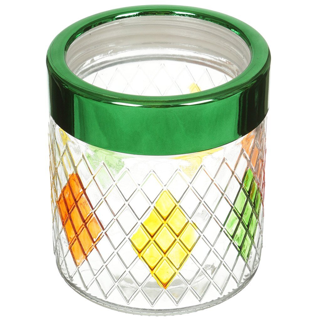 Ст Банка д/сып продуктов 850мл Цветные ромбы BHG 01-336 Bohmann