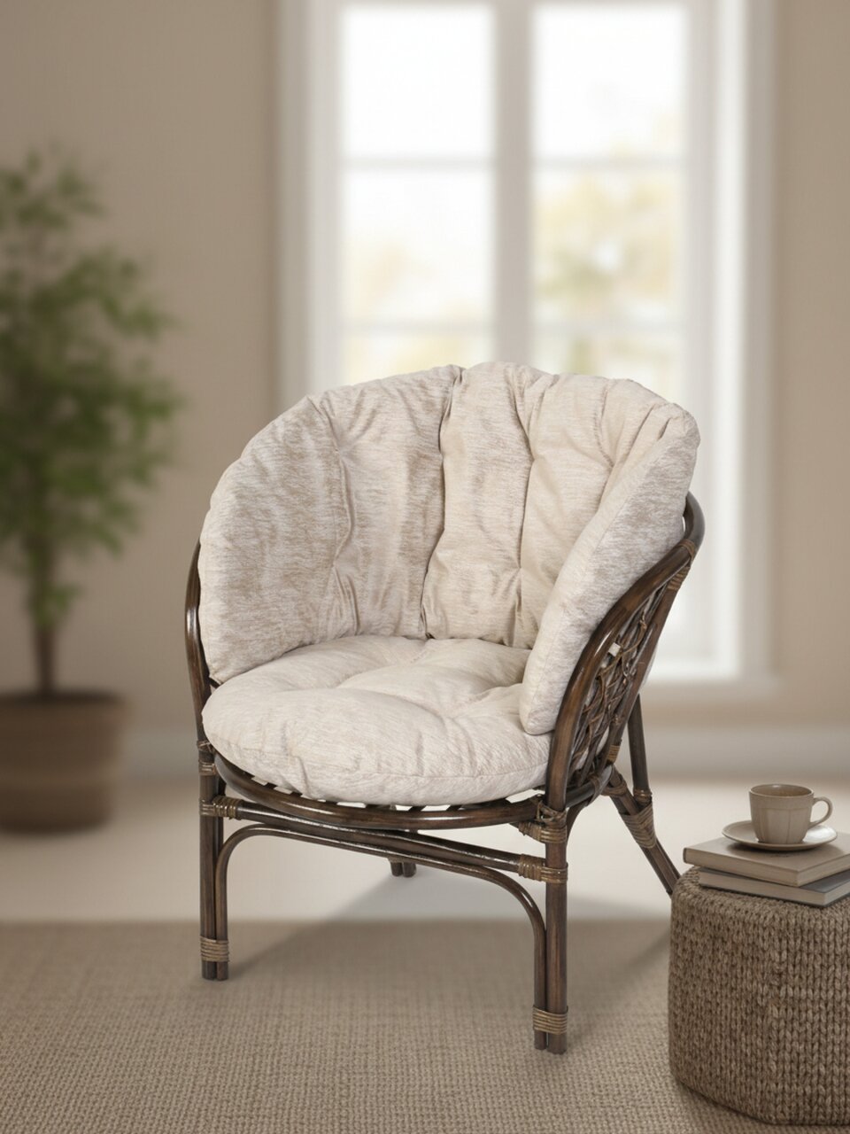 Подушка на спинку кресла Мальдивы, бежевая, к набору 402406