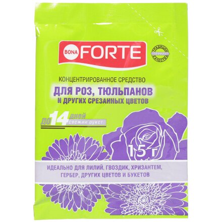 Удобрение для срезанных цветов, минеральное, гранулы, 15 г, Bona Forte
