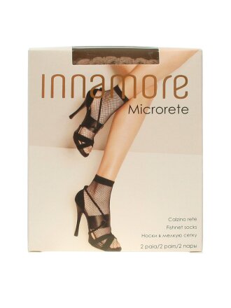 Носки для женщин, Innamore, Microrete Calzino, маленькая сетка, miele, 2 пары