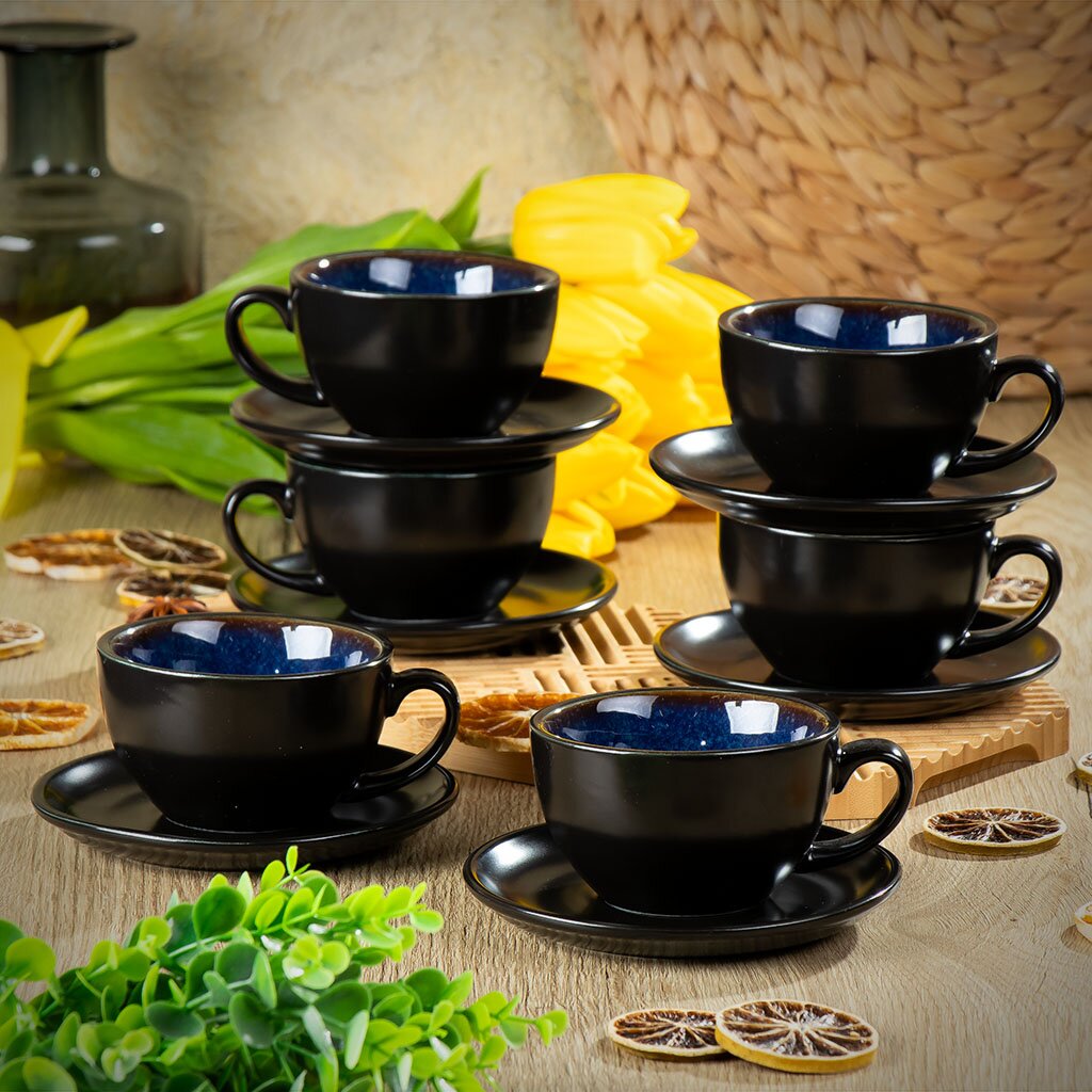 Набор чайный керамика, 12 предметов, на 6 персон, 250 мл, Файзура, Y6-10143, подарочная упаковка чайный сервиз с самоваром