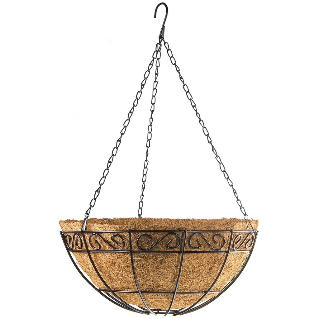 Кашпо подвесное с орнаментом, с кокосовой корзиной, диаметр 30 см, Palisad, 69004