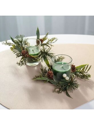 Свеча декоративная, 2 шт, 19х10.5х6.8, в стакане, A330096