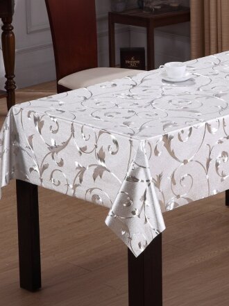 Клеенка Silvano, Металлик, 1.39х20 м, ПВХ на тканевой основе, серебро, PW297-001