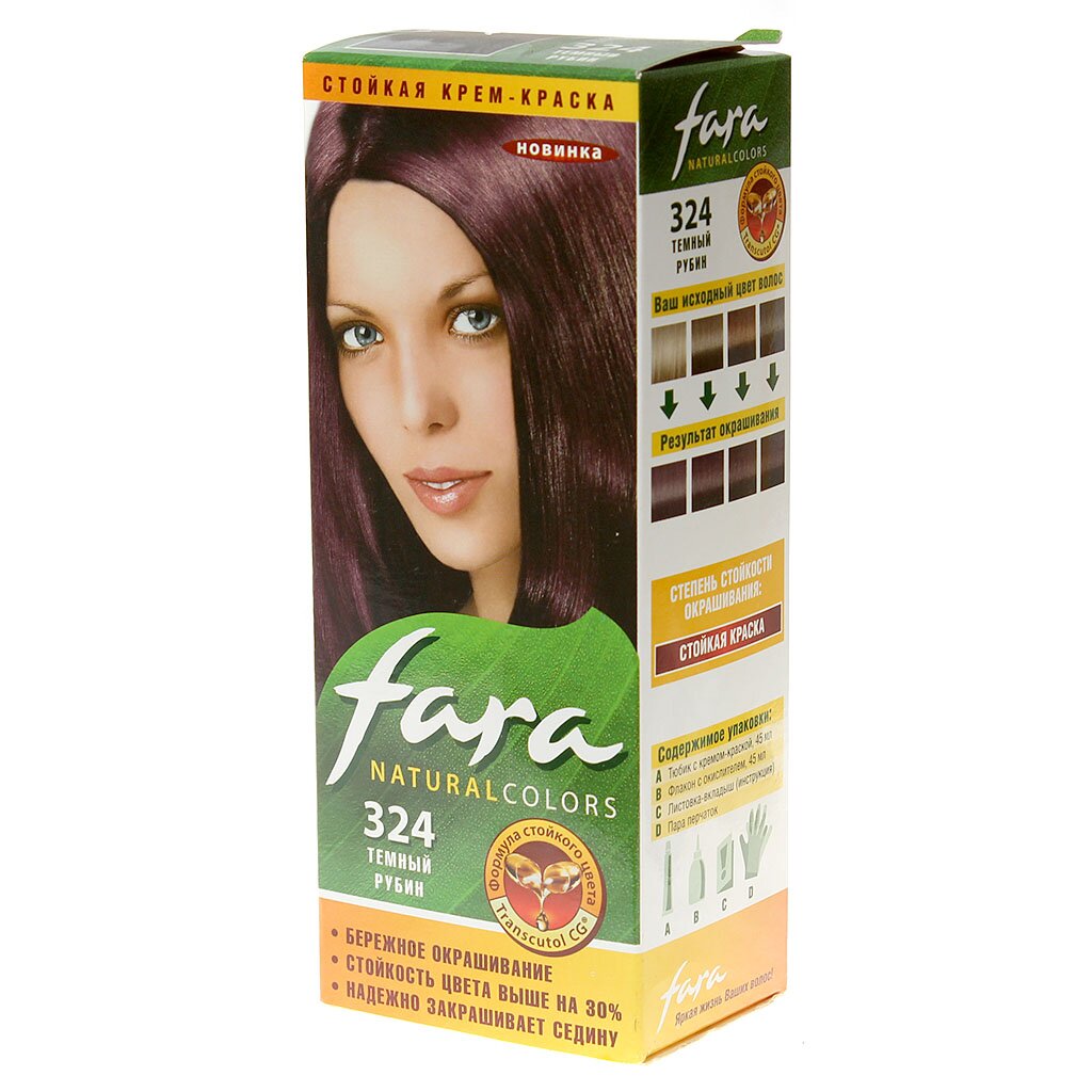 Краска для волос Fara 324 Темный рубин