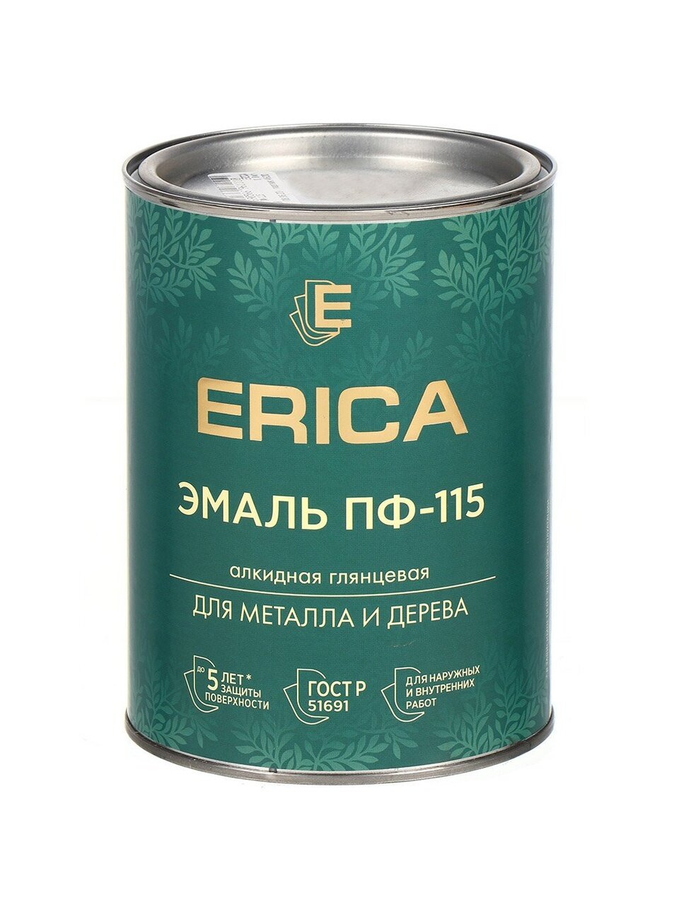 Эмаль Erica, ПФ-115, для внутренних и наружных работ, алкидная, глянцевая, оранжевая, 0.8 кг